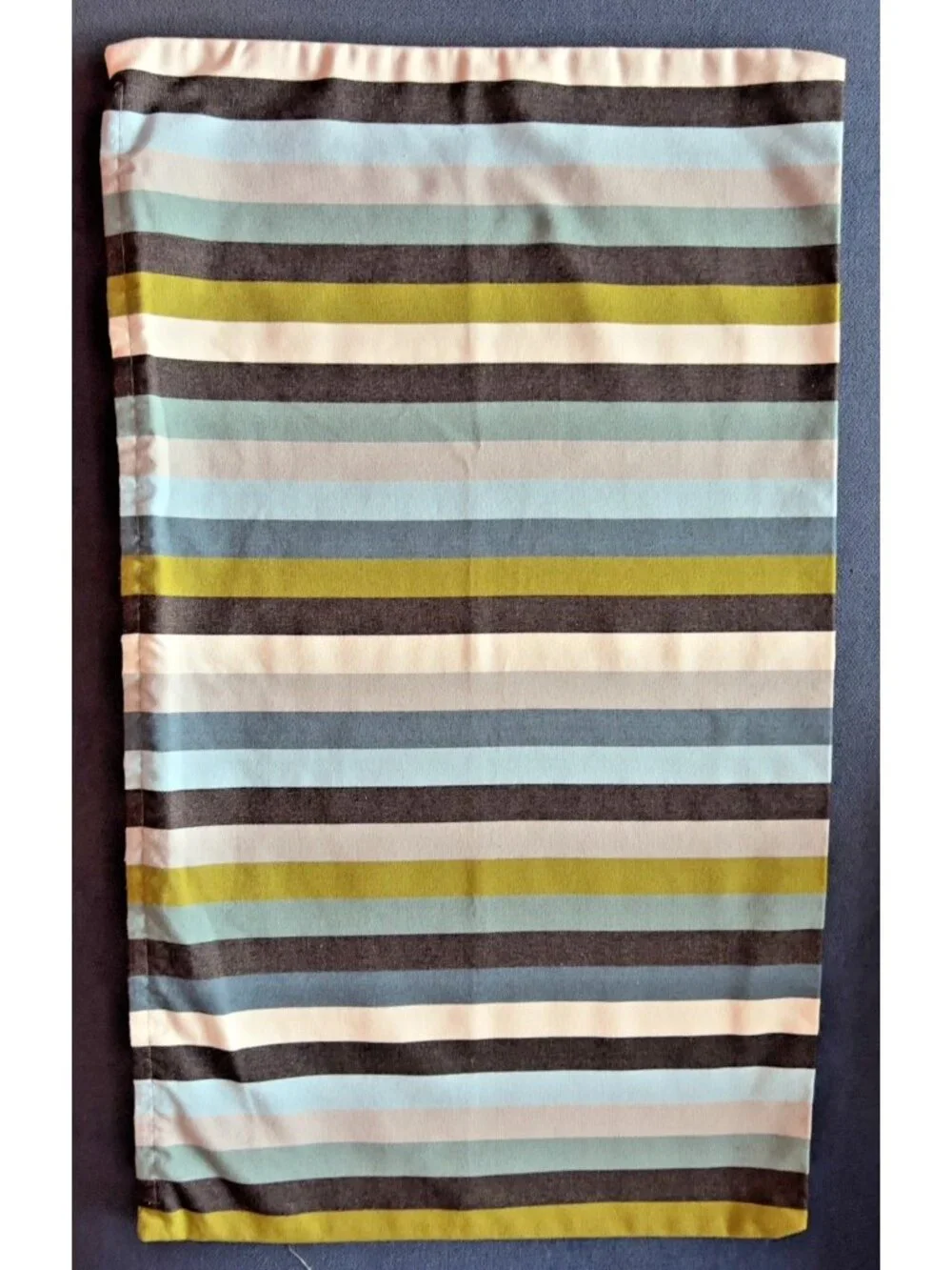 PAIR IKEA AKERMADD Pillow Covers OBLONG Modern Striped Green Blue Black White